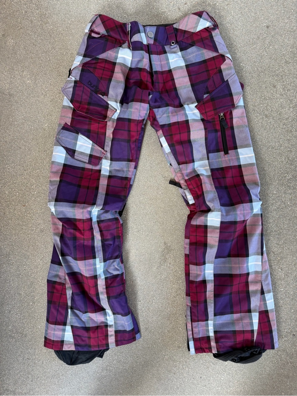 Burton Purple Plaid Cargo Snow Pants